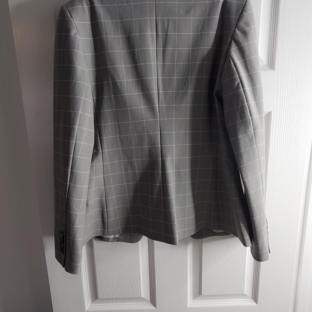 Express Light Gray Blazer with Subtle Pink Accents - Picture 4 of 4